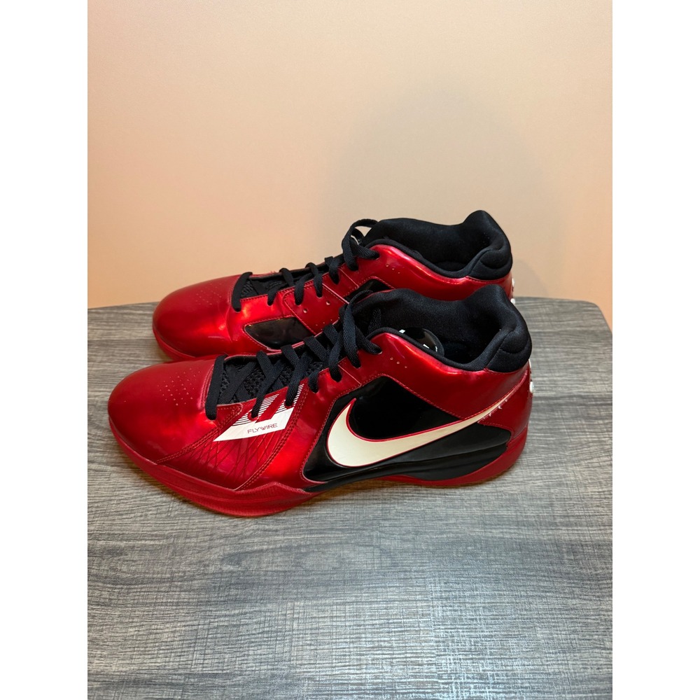 Nike KD 3 Kevin Durant Metallic Red Black White Basketball Shoes 417279-600 - Picture 4 of 5